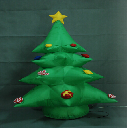 2023 New 7FT Inflatable Christmas Gingerbread Man with Christmas Tree Decoration LED Blow up Lighted Decor