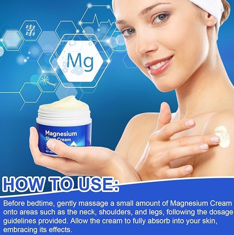 Online Wholesale and Retail Magnesium Sleep Cream Help Sleep Deep Relaxation Soothes Muscles Tension Supports Heart Health Non Greasy Cream