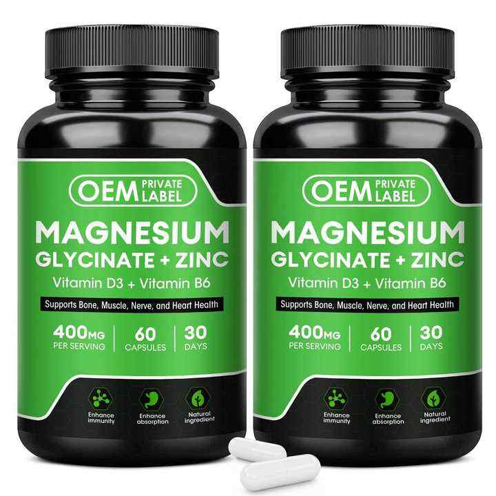 Biochealth GMP Halal Magnesium Complex Capsules with Magnesium Glycinate Zinc Vitamin B6 D3 for Sleep, Bone and Muscle Health