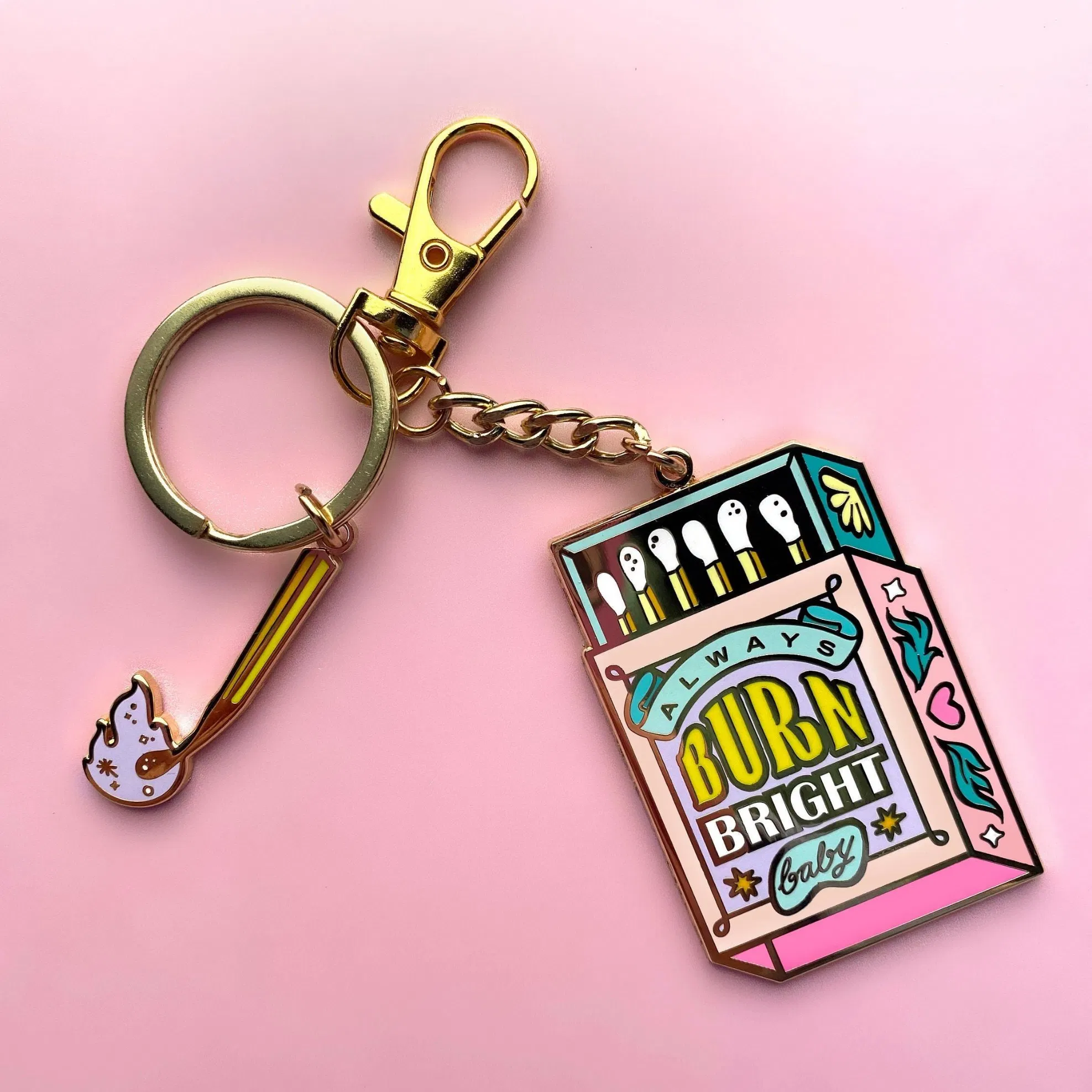 Lockdown Keyrings Promotion Gift Mental Health Keyring Purse Bag Charm Custom Hard Enamel Keychains Metal Keychain with Pendant