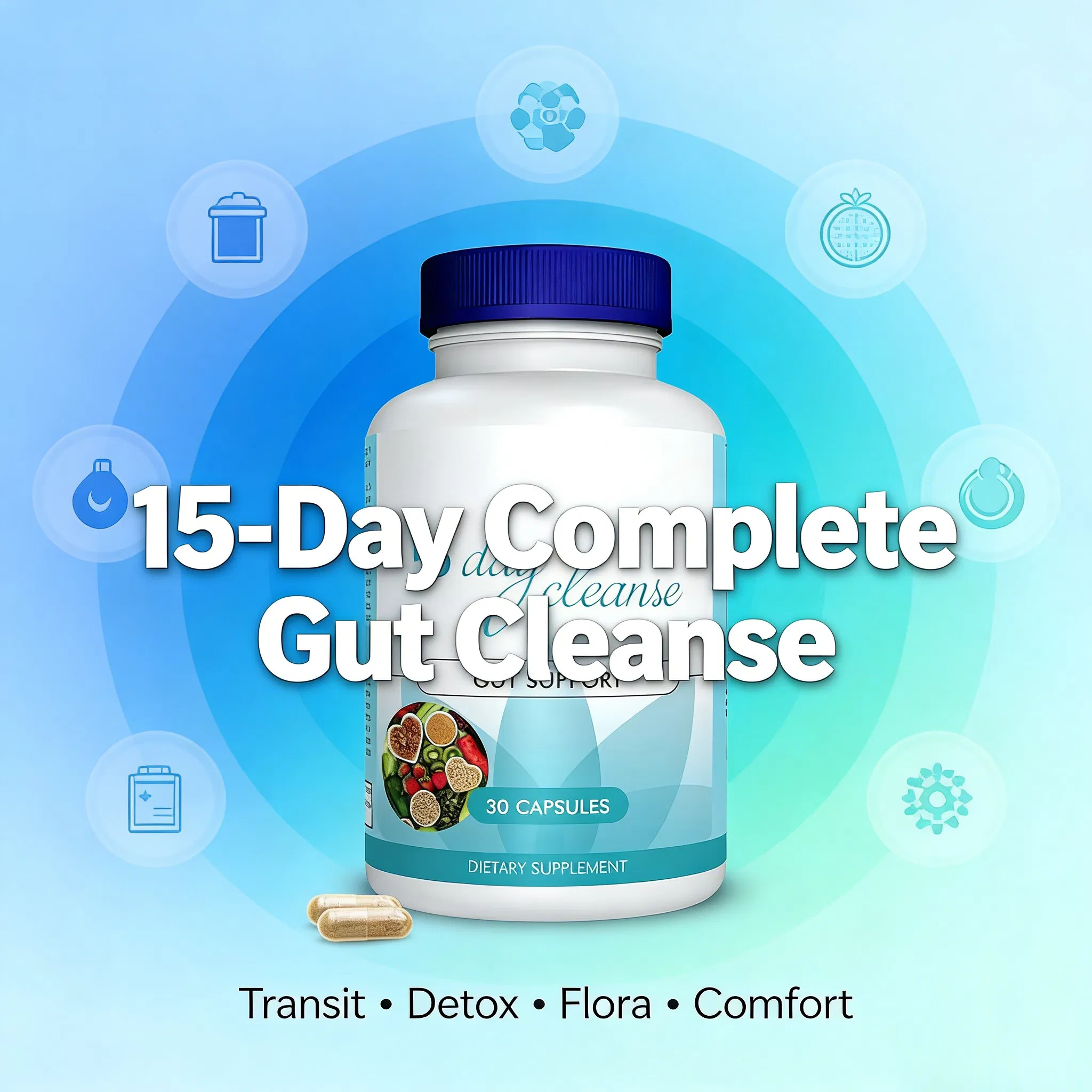 Gut Health Supplements - Clean Capsules for Comprehensive Intestinal Cleansing