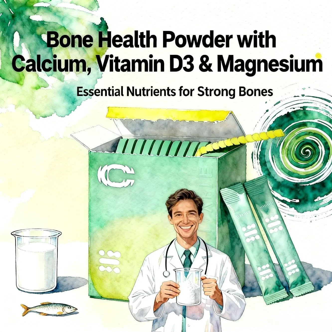 Digestive Enzyme &amp; Prebiotic Fiber Powder (Papain, Bromelain, Inulin) for Gut Health