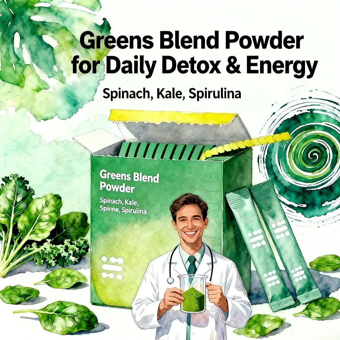 Digestive Enzyme &amp; Prebiotic Fiber Powder (Papain, Bromelain, Inulin) for Gut Health