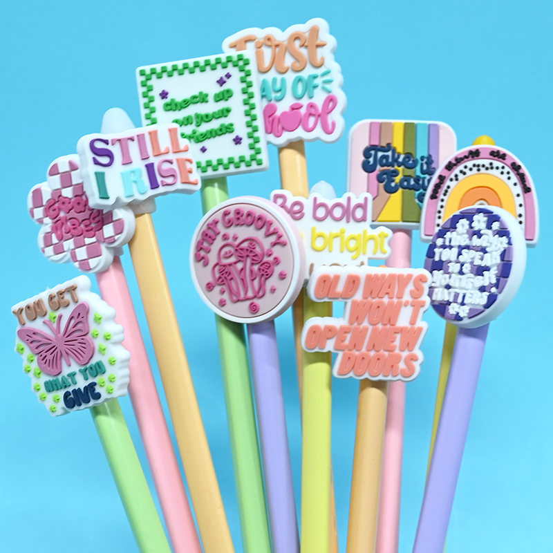 Wholesale Custom Silicone Shapes Corporate Wellness Programs Employee Productivity Tools Bulk Pencil Toppers