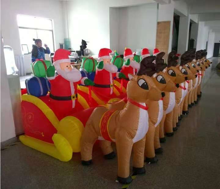 2023 New Giant Inflatable Christmas Decorations Outdoor Inflatables Christmas Sacred Old Man Flying on Airplane