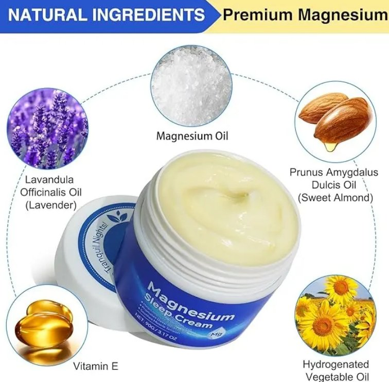 Online Wholesale and Retail Magnesium Sleep Cream Help Sleep Deep Relaxation Soothes Muscles Tension Supports Heart Health Non Greasy Cream