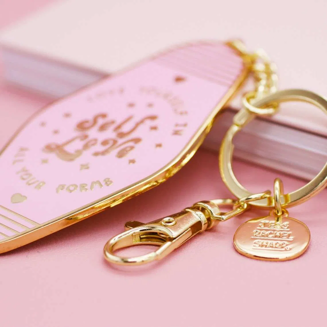 Mental Health Positive Reminder Encouragement Keychain Motel Hotel Self Love Enamel Key Ring