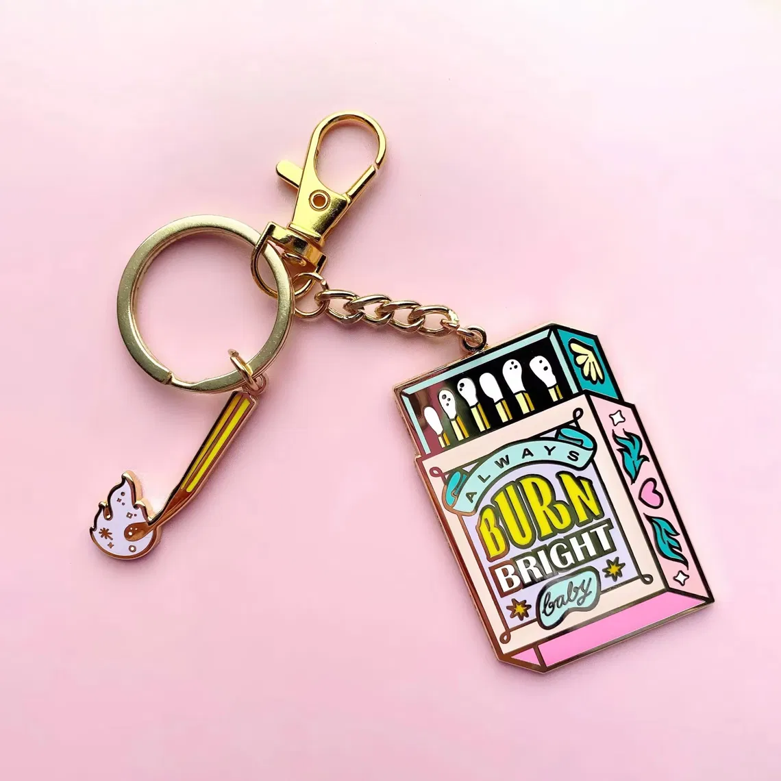 Lockdown Keyrings Promotion Gift Mental Health Keyring Purse Bag Charm Custom Hard Enamel Keychains Metal Keychain with Pendant