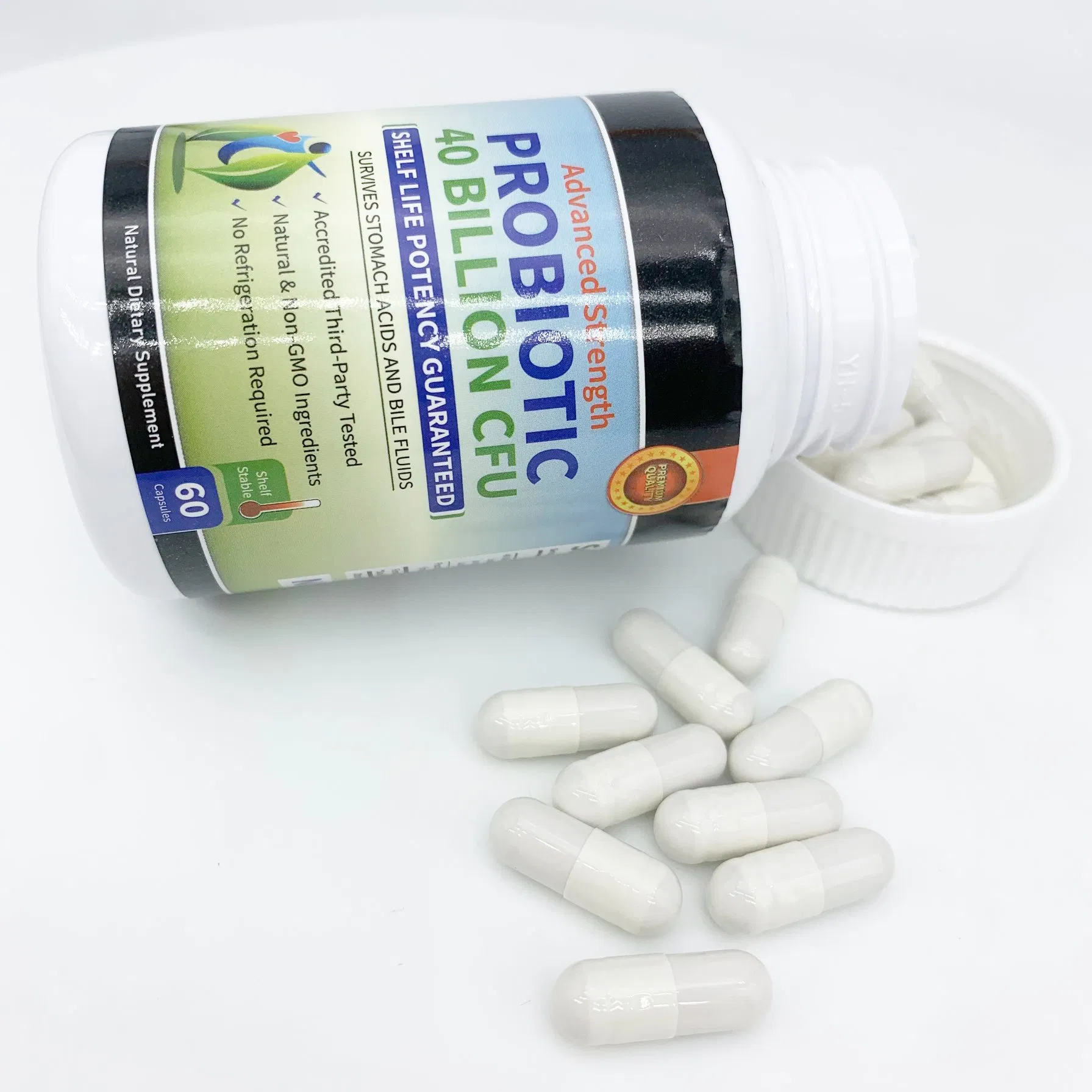 OEM ODM Private Labels Daily Probiotic Supplements Gut Health Complex Probiotic Capsule Pills Logo