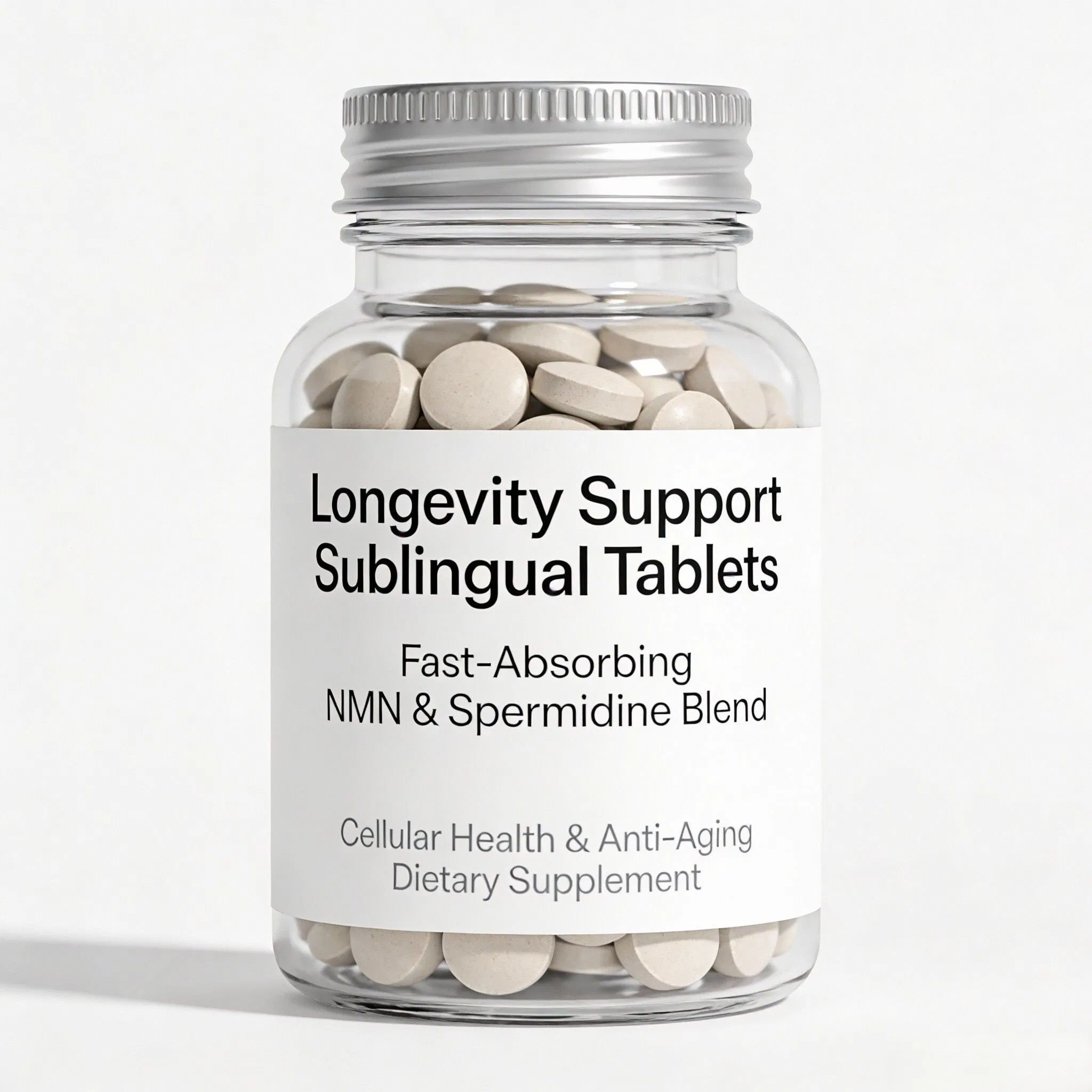 Longevity Support Sublingual Tablets: Fast-Absorbing Nmn &amp; Spermidine Blend for Cellular Health and Anti-Aging Dietary Supplement