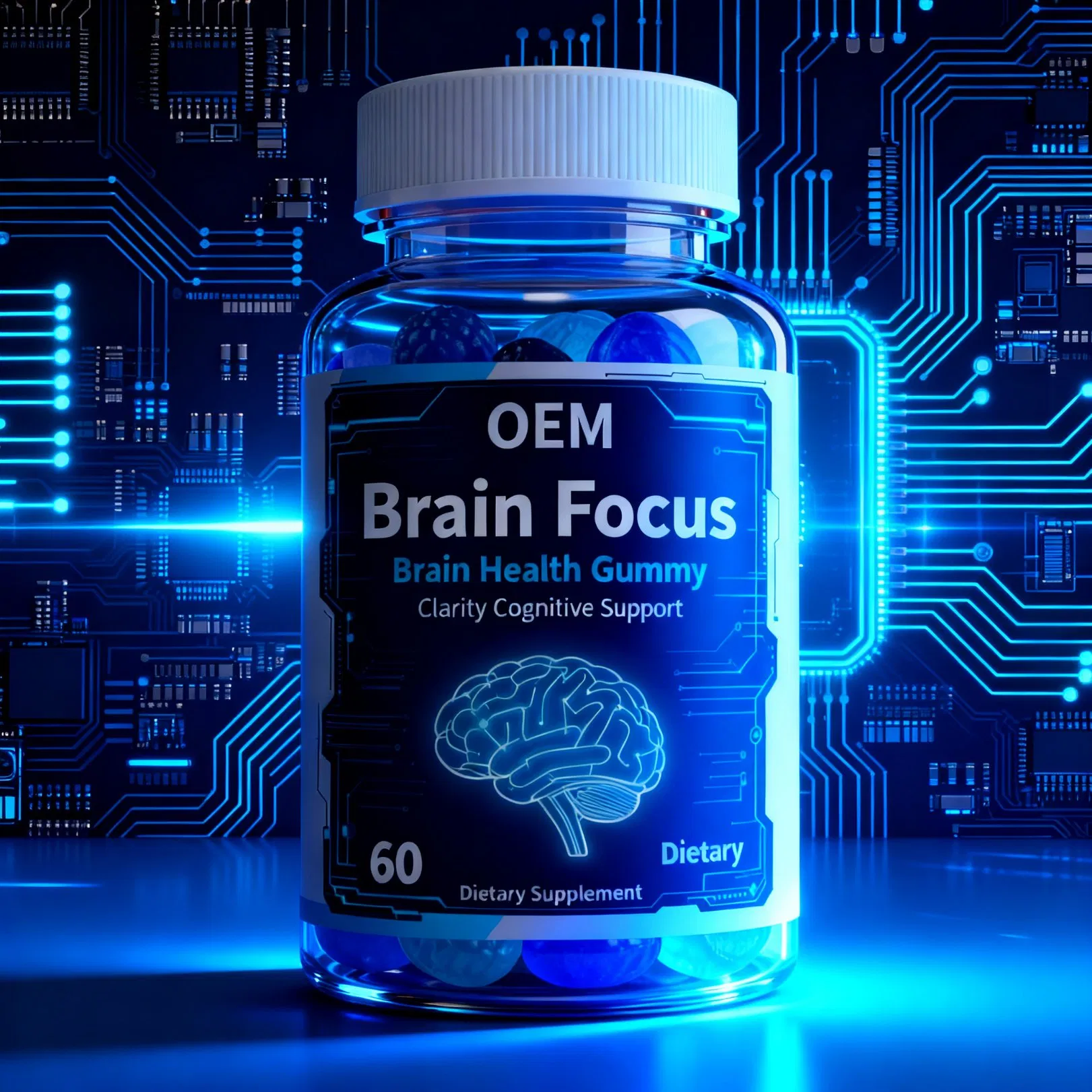 Brain Focus Gummies Cognitive Support &amp; Mental Clarity Brain Health Gummy Private Label OEM