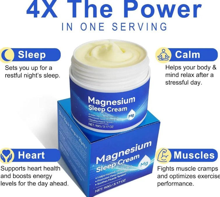 Online Wholesale and Retail Magnesium Sleep Cream Help Sleep Deep Relaxation Soothes Muscles Tension Supports Heart Health Non Greasy Cream