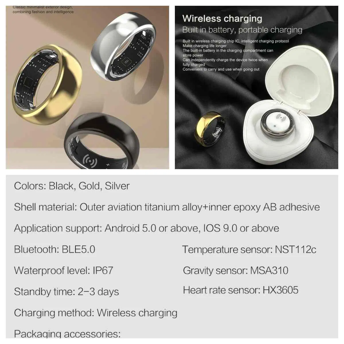 High Quality Smart Ring for Sleep Monitoring Health Management Sports Statistics Stress