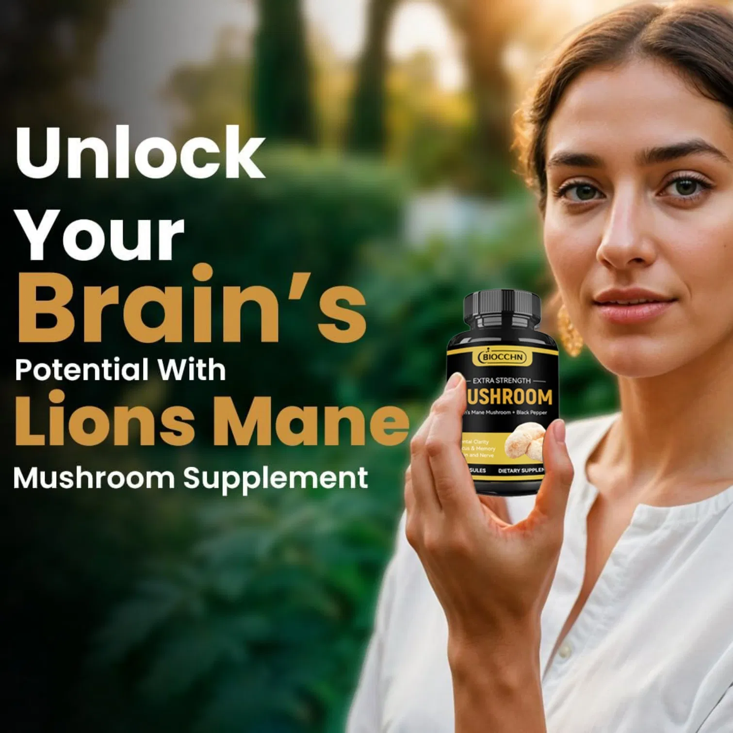 Organic Long-Lasting Multi-Function New Energy Lions Mane Capsules for Men &amp; Women for Mental Health