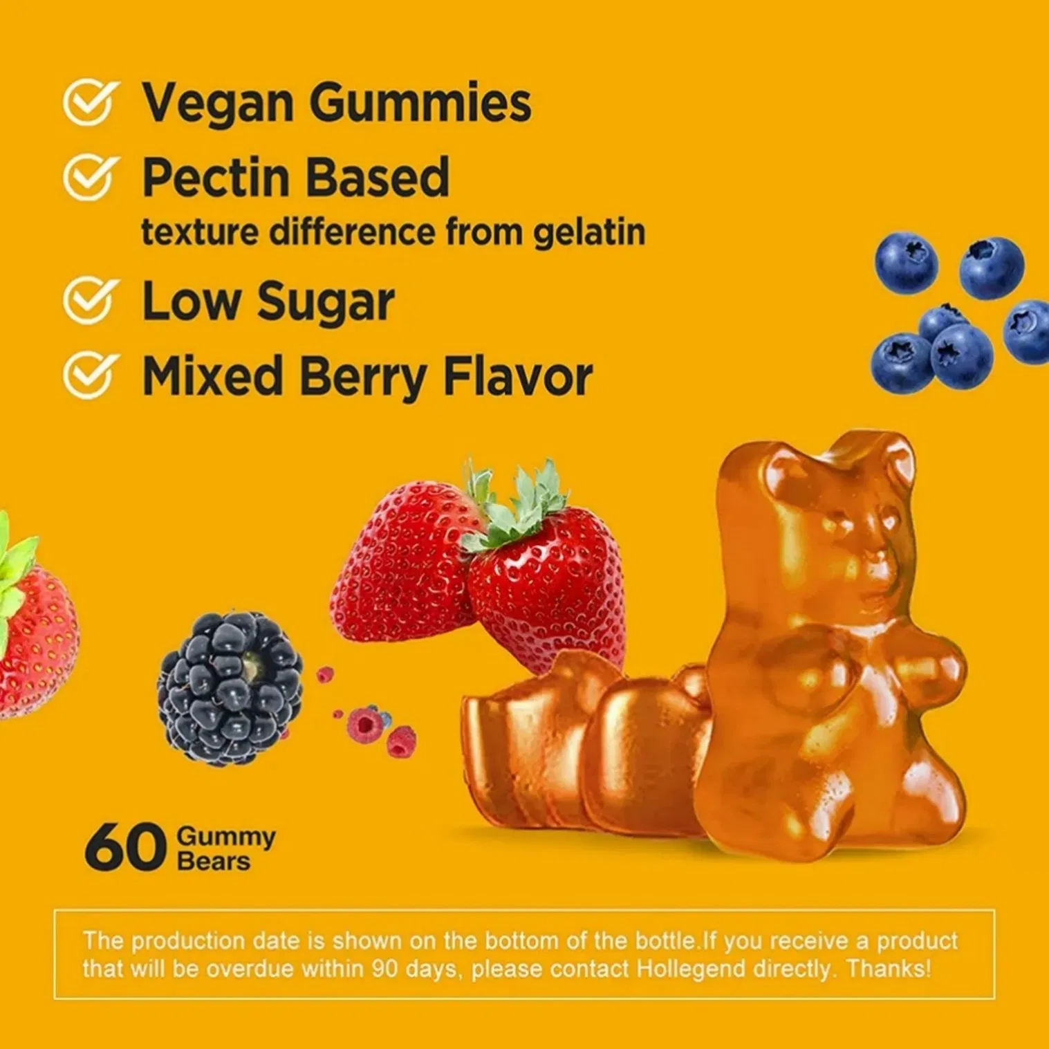 Low MOQ High Efficient Delicious Low Sugar Functional Vitamin D Gummies with GMP Certified for Health