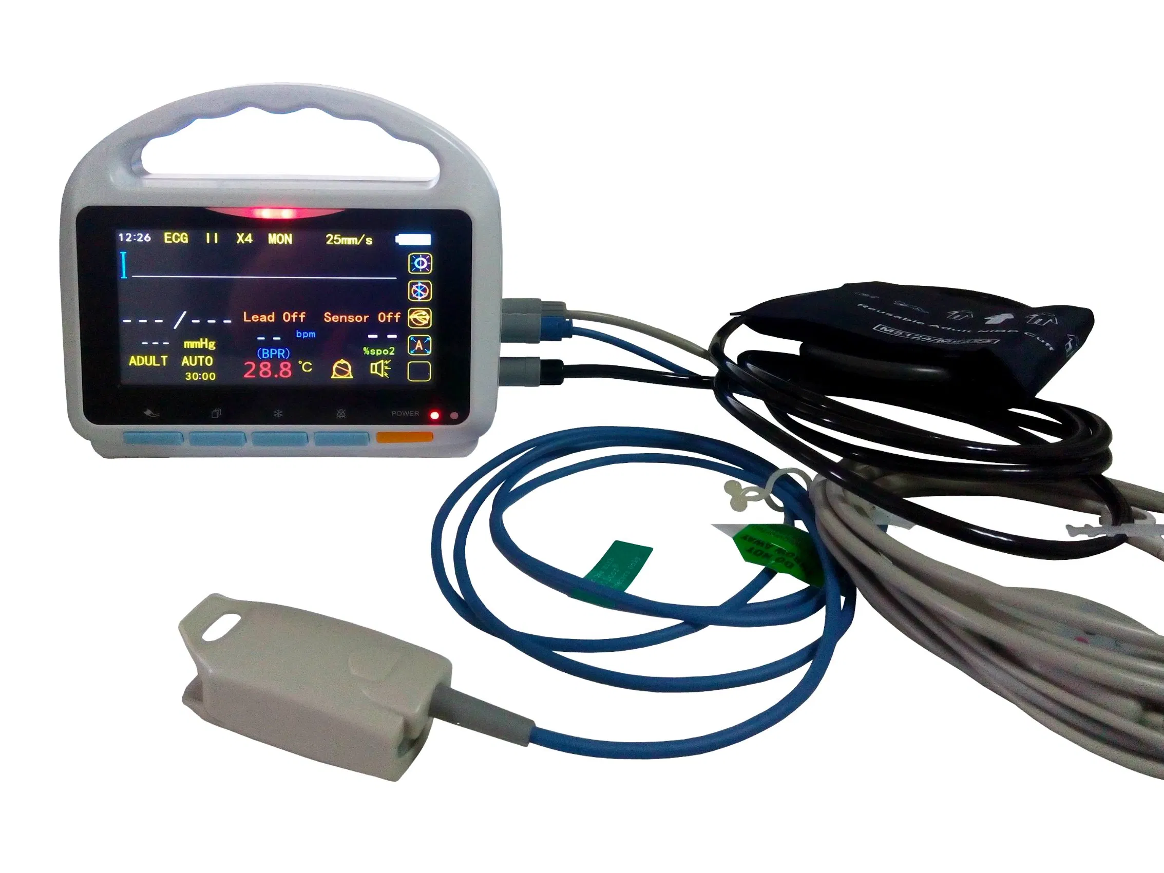 Telehealth Medical Multi Parameter ICU Cardiac Patient Monitor with Trolley