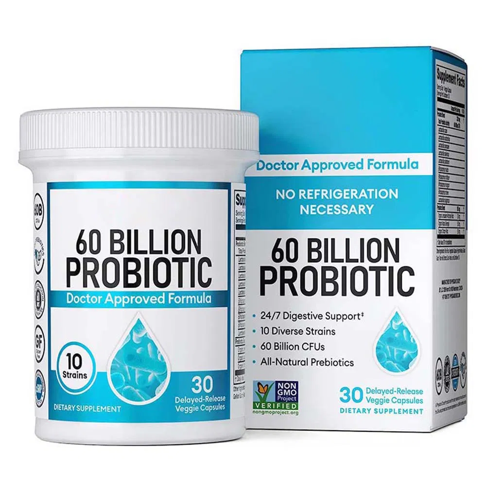 Digestive Support and Gut Health Pills Organic Prebiotic Probiotic Capsules Supplement