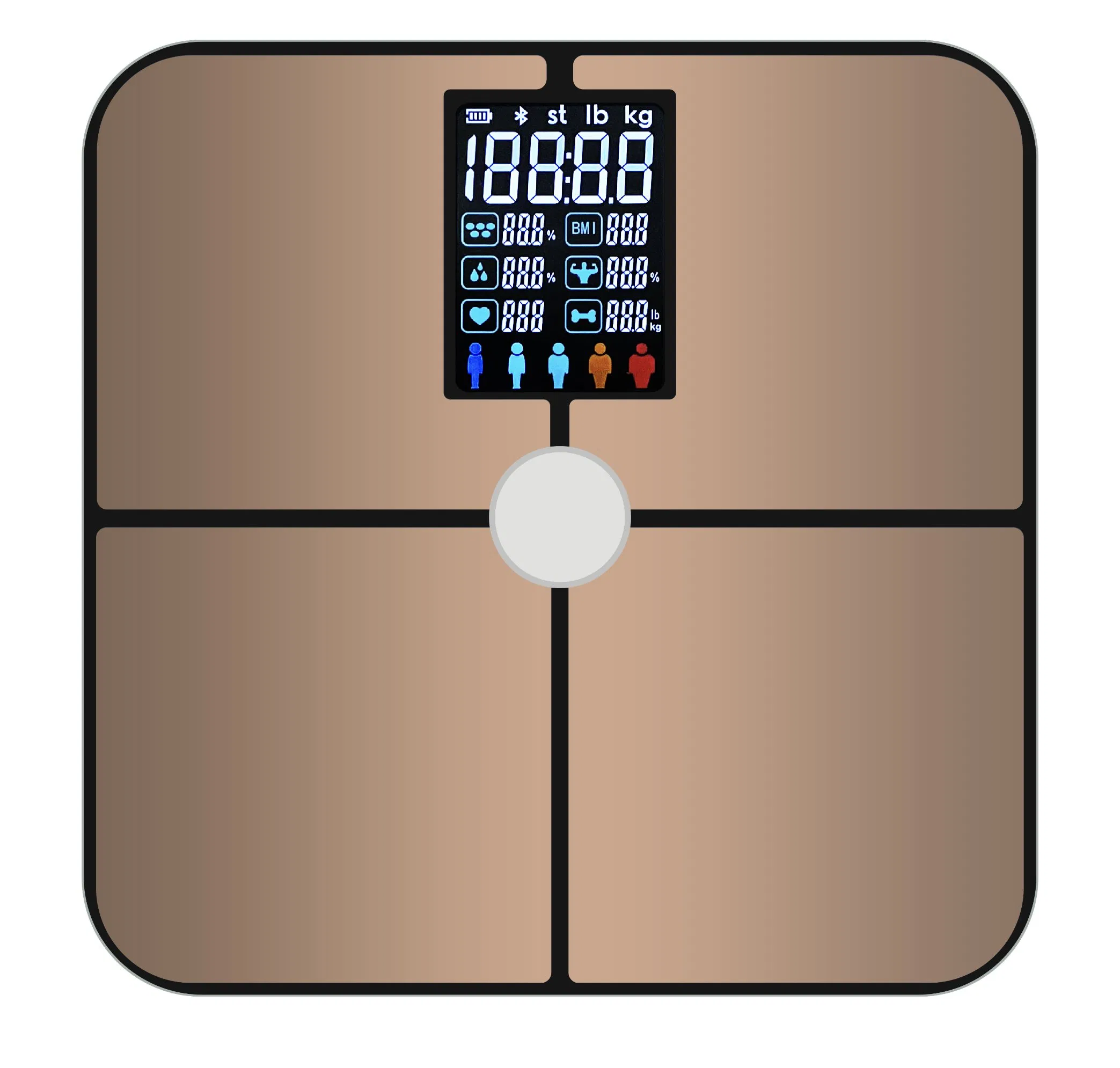 Smart Bathroom Scale Large Va display Body Fat Scale with ITO Glass Heart Rate Digital Health Scale