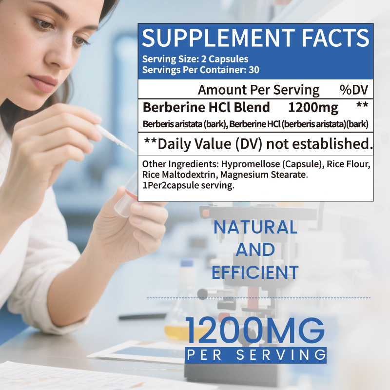 Ytbio Private Label Berberine HCl Capsules 1200mg Blend for Metabolic Health