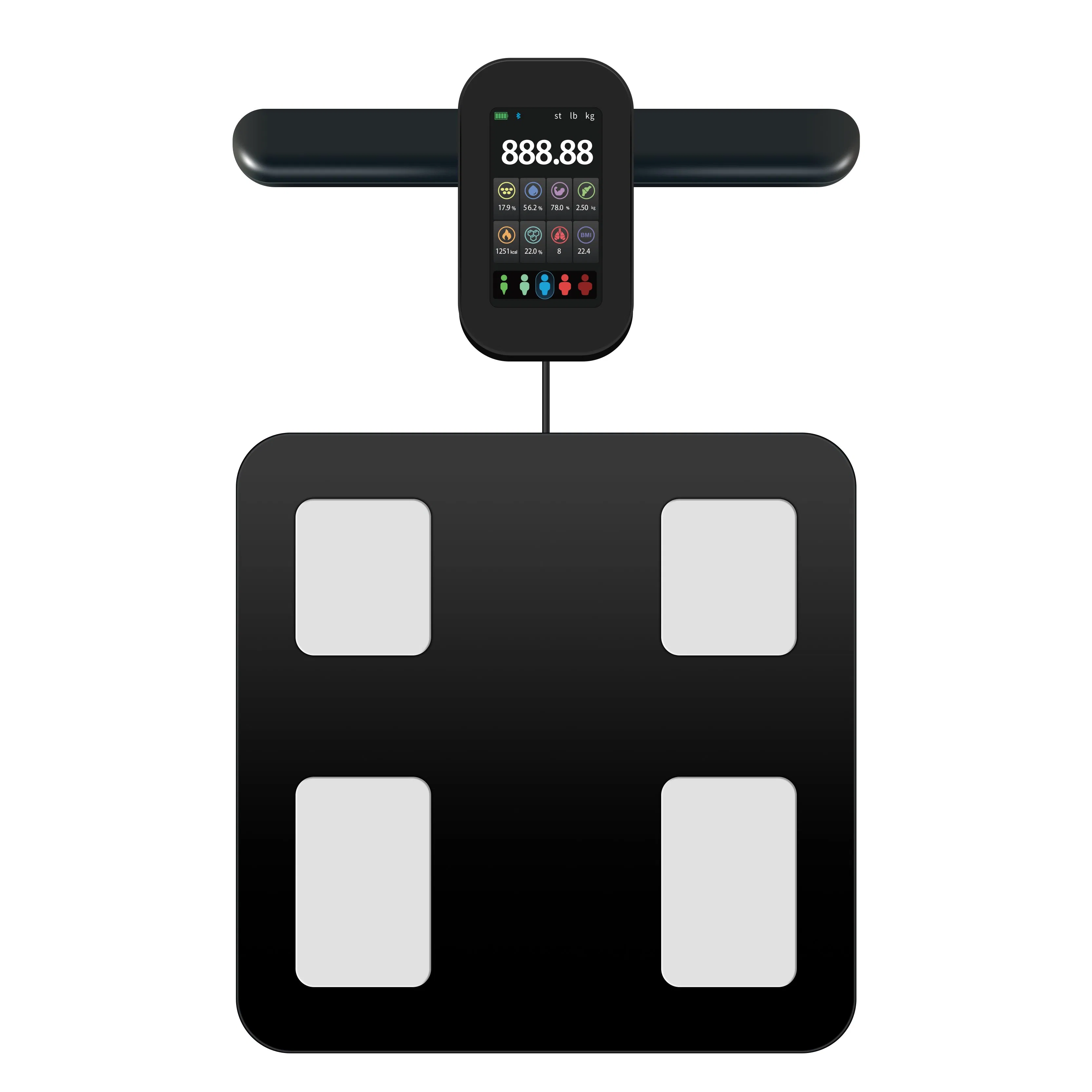 8 Electrode Body Fat Scale Big Va Screen Bioimpedance Scale 43 Body Data Professional Body Digital Scale Index Health Medical Scale