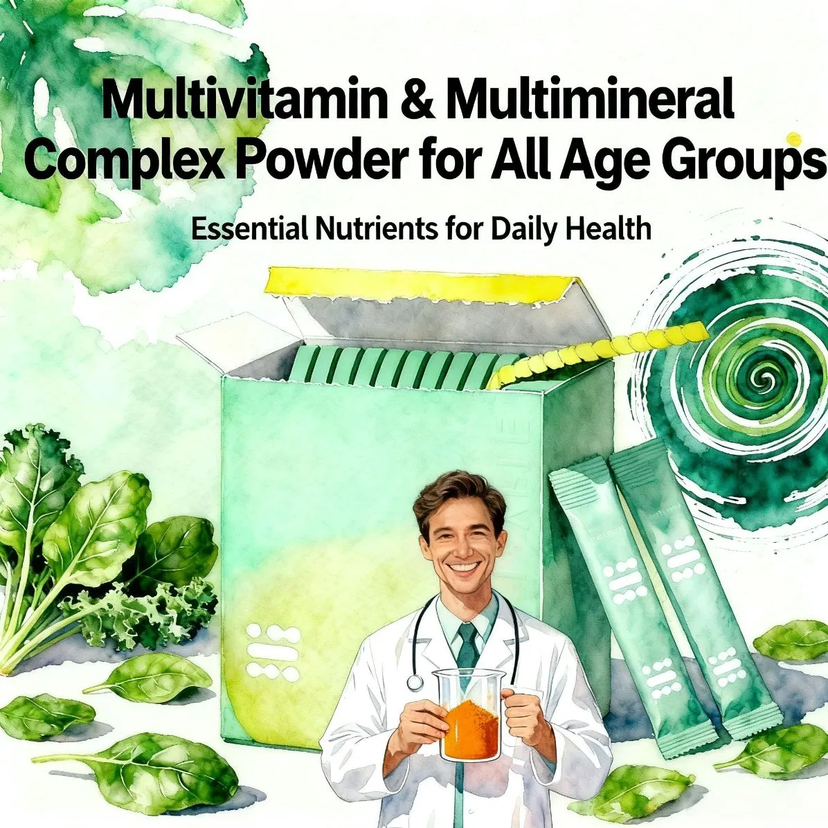 Digestive Enzyme &amp; Prebiotic Fiber Powder (Papain, Bromelain, Inulin) for Gut Health