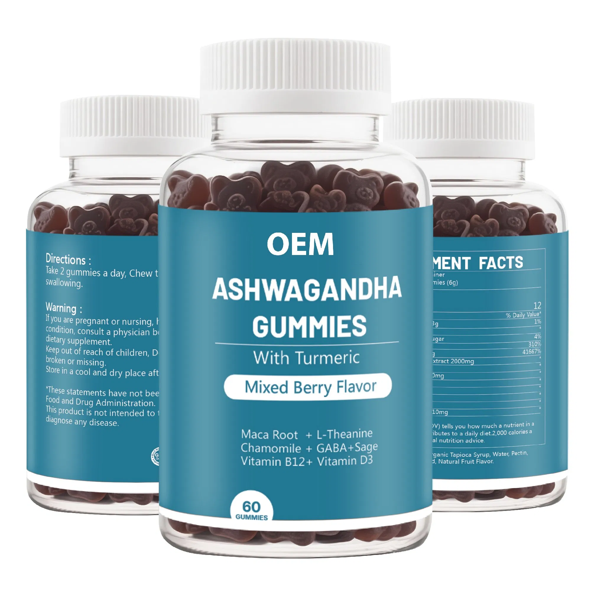 OEM Ashwagandha Gummies Balance Hormones Increase Stress Resilience Natural and Pollution-Free