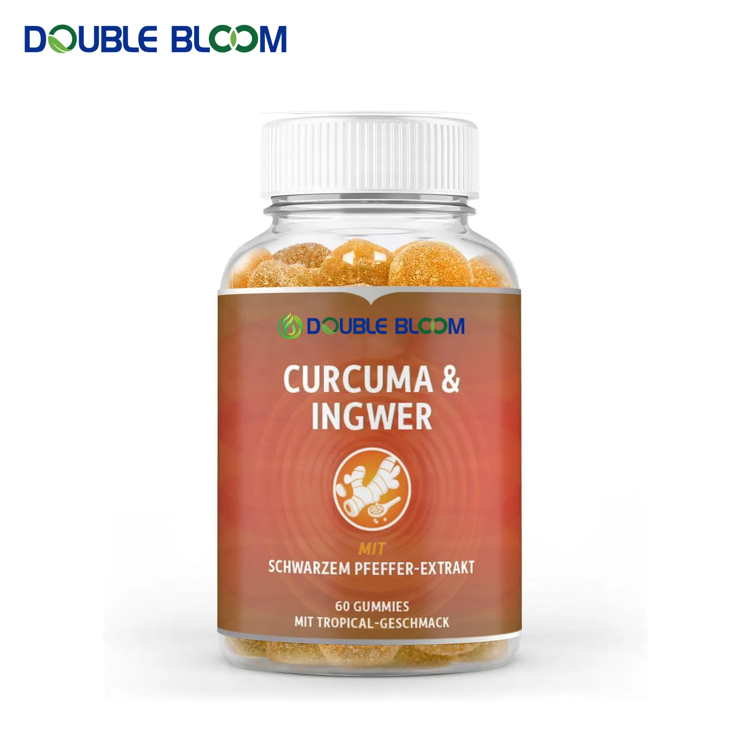 Double Bloom Turmeric Curcumin Gummies with Black Pepper Ginger Turmeric Supplement for Immune Support Healthy Skin Joint Health
