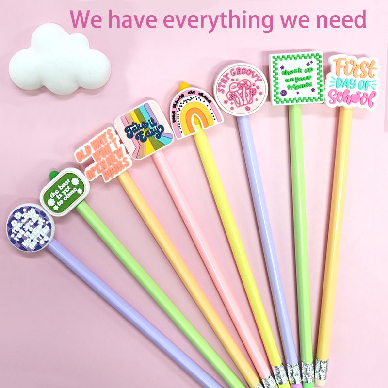 Wholesale Custom Silicone Shapes Corporate Wellness Programs Employee Productivity Tools Bulk Pencil Toppers