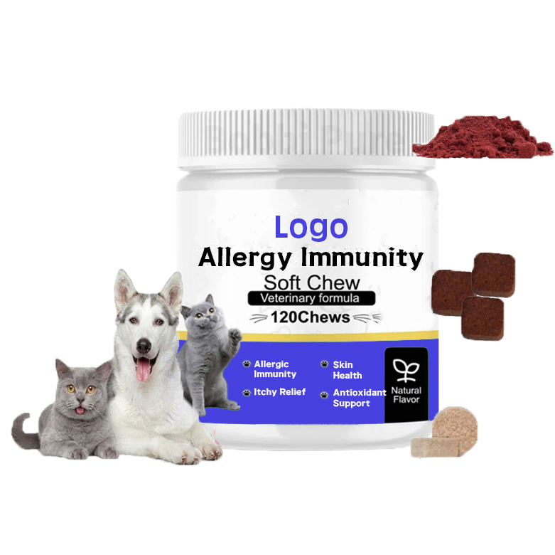Skin Relief Nutritional Supplement, Natural Anti Allergy Itch Immune Health Supplements Cats, Pet Seasonal Allergies