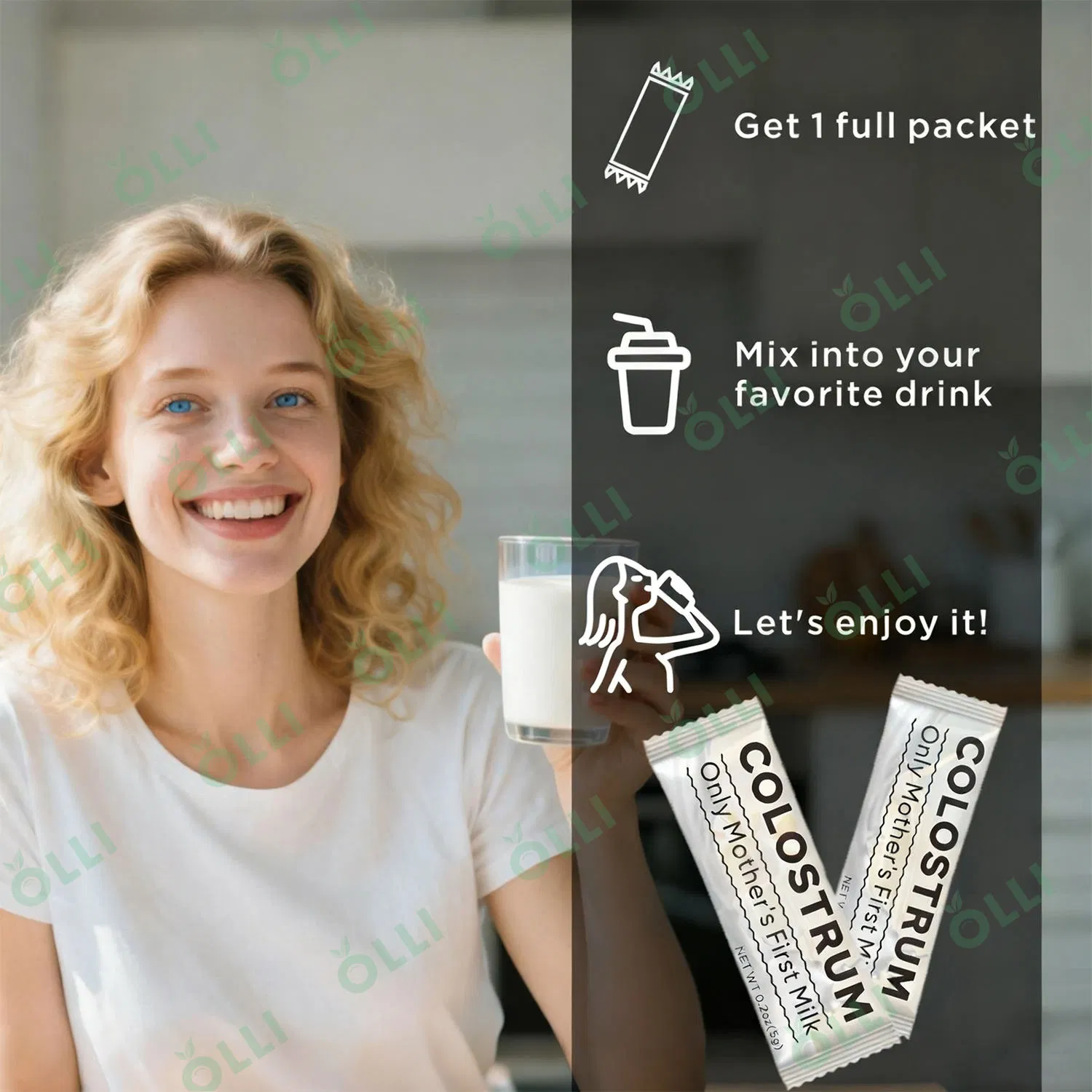 Olli Private Label Colostrum Supplement Powder for Gut Health