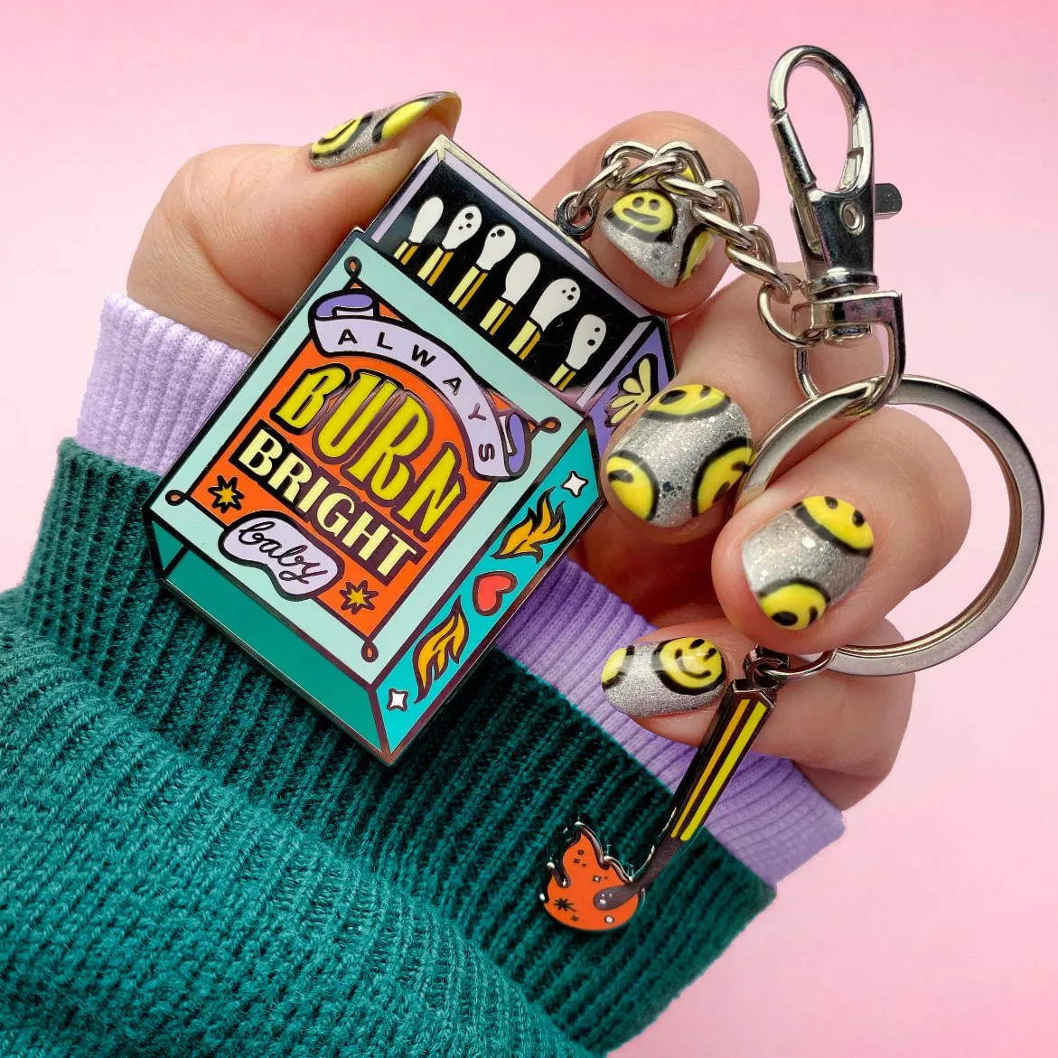 Lockdown Keyrings Promotion Gift Mental Health Keyring Purse Bag Charm Custom Hard Enamel Keychains Metal Keychain with Pendant