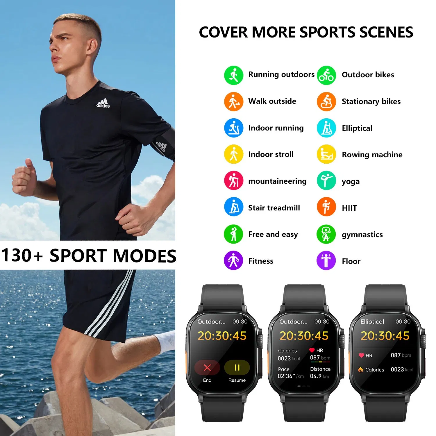 Smart Watch with Blood Pressure Monitor, Heart Rate &amp; Sleep Tracking, Sos Fall Detection, Voice Broadcast, Air Pump Health Smart Watch for Seniors