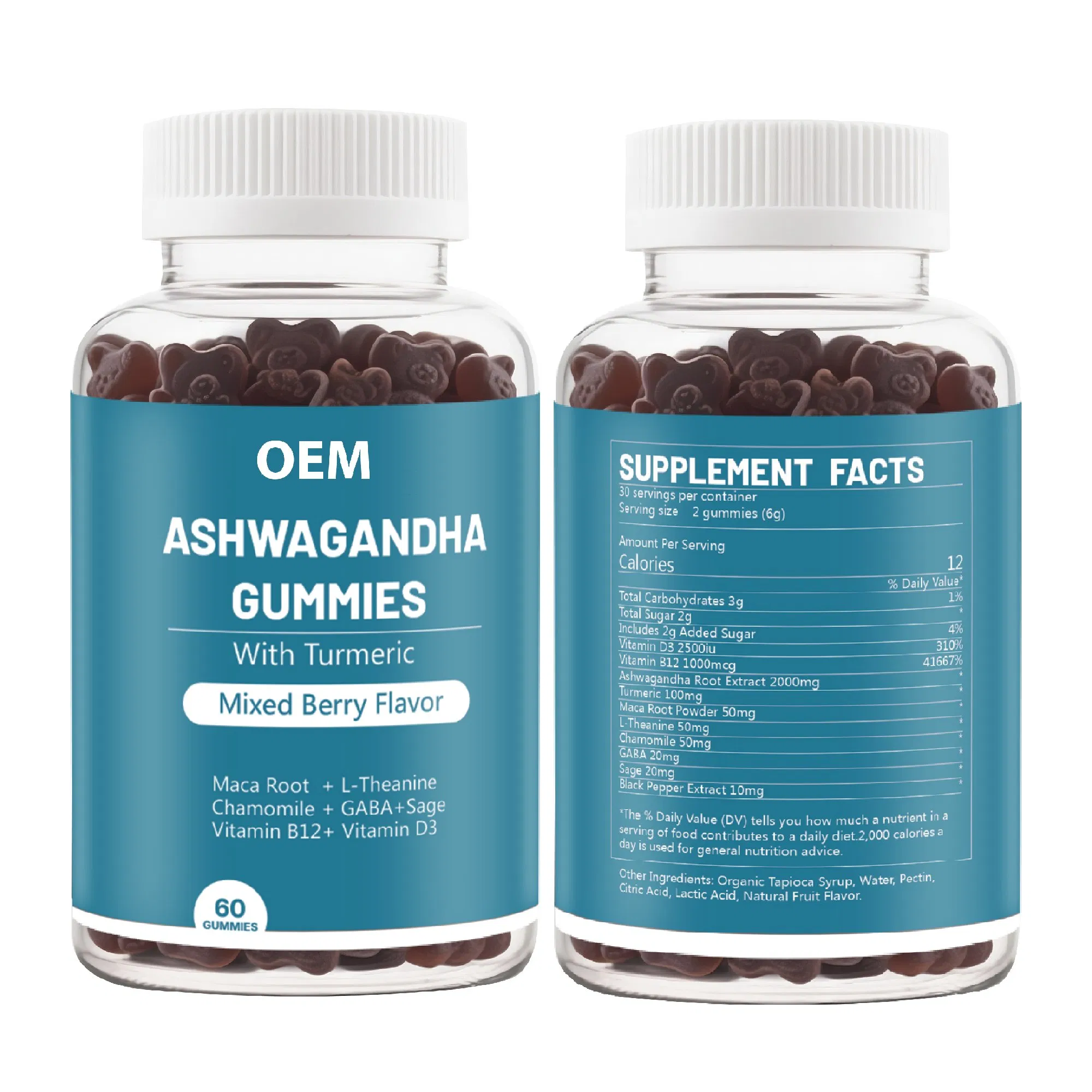 OEM Ashwagandha Gummies Balance Hormones Increase Stress Resilience Natural and Pollution-Free