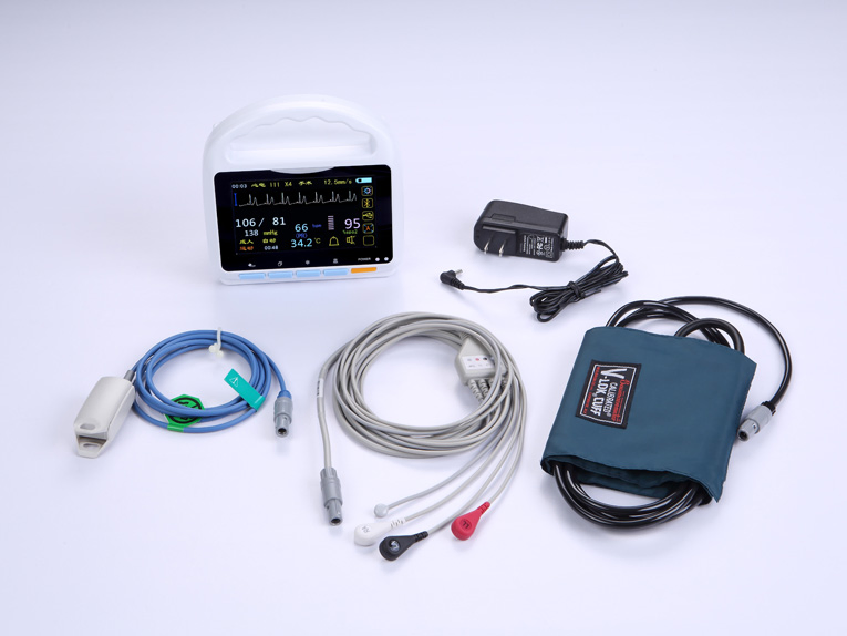Telehealth Medical Multi Parameter ICU Cardiac Patient Monitor with Trolley