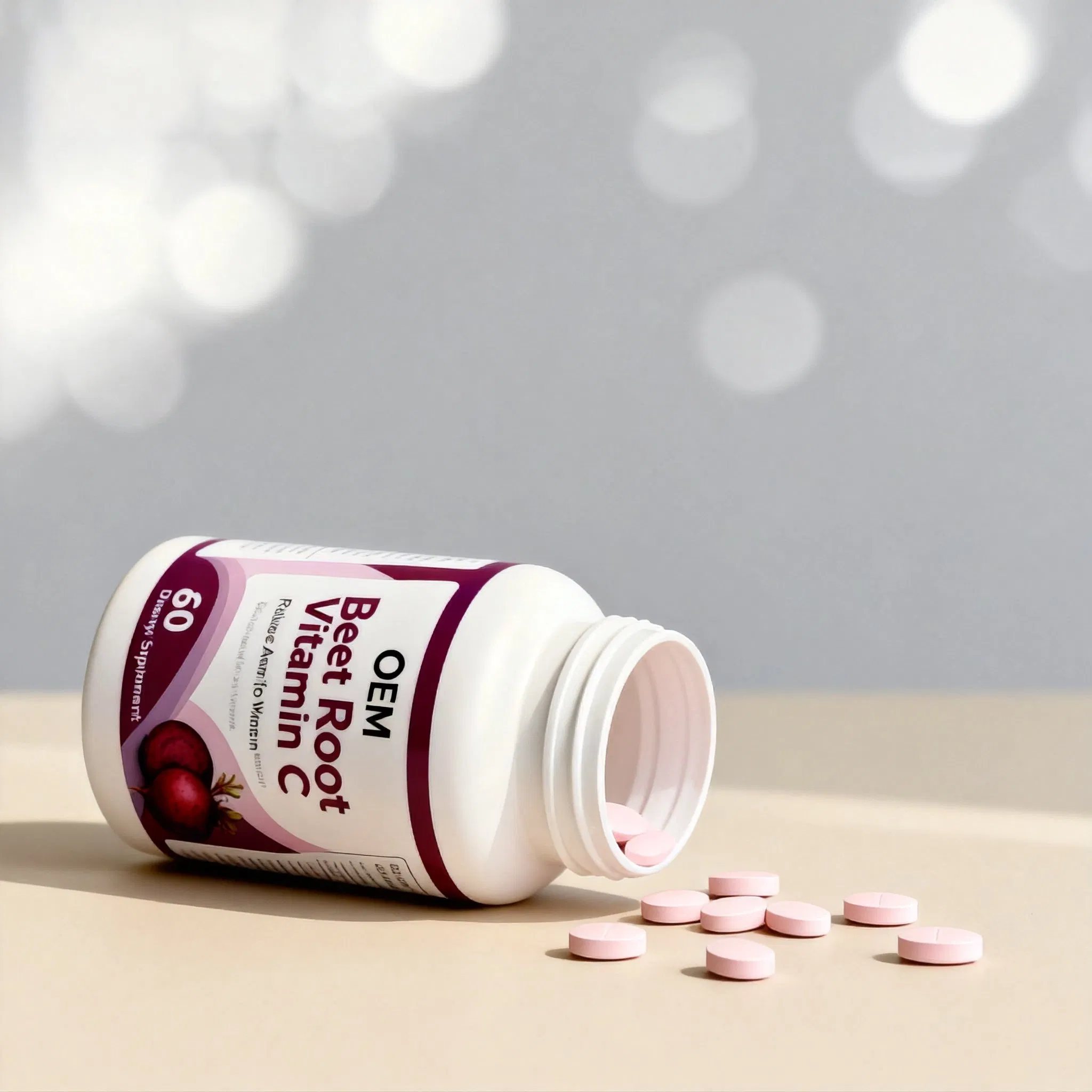 Vitamin C and Beet Root Tablets Dietary Supplements Support Health Relieve Anemia for Women