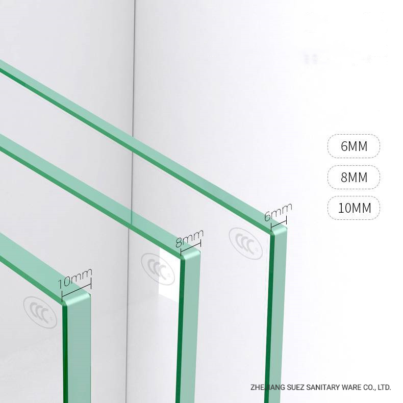 Bathroom Walk in Shower Screen, Large Glass Panel 80*200cm, U Channel Wall Fixed, 14mm Narrow Edge Black Framed, Rigid CE Quality Control