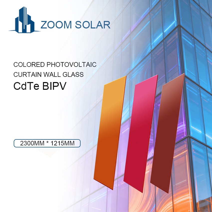 Precision Customized Light Transmittance Colored Cdte BIPV Glass for Building Integrated Photovoltaic Facade Systems