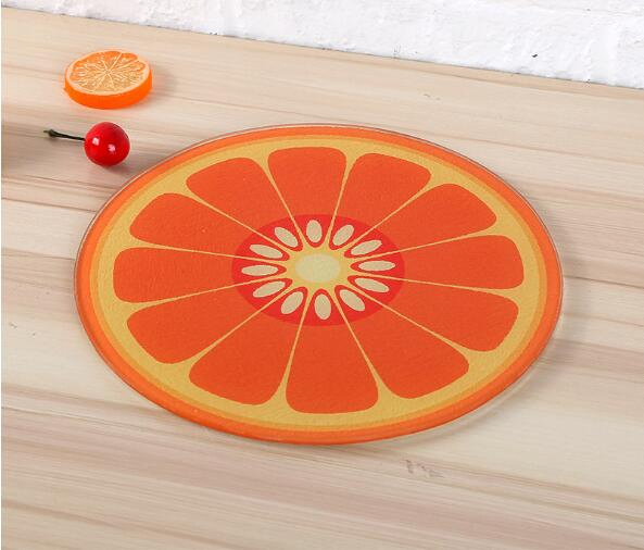 Digital Print Glass with Lead-Free Imported Ink /Round Shape Glass Cutting Board Best Price