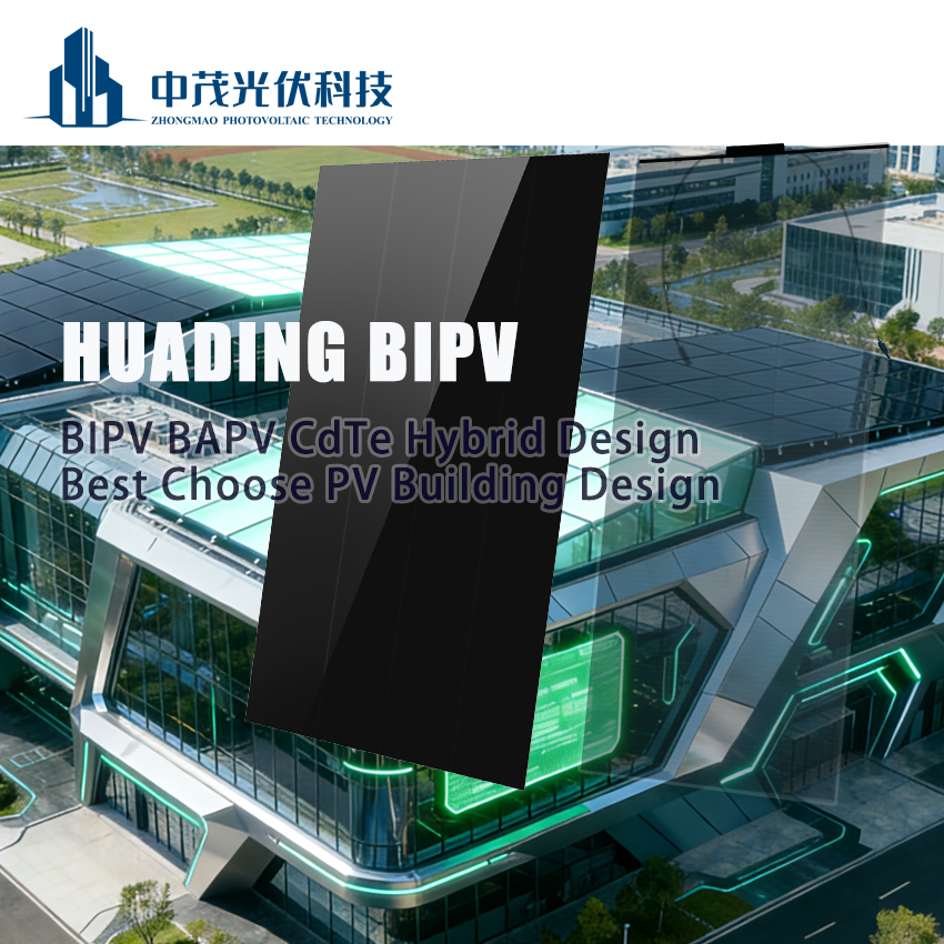 Cadmium Telluride BIPV Bapv Hybrid Design Transparent Glass Opaque Module