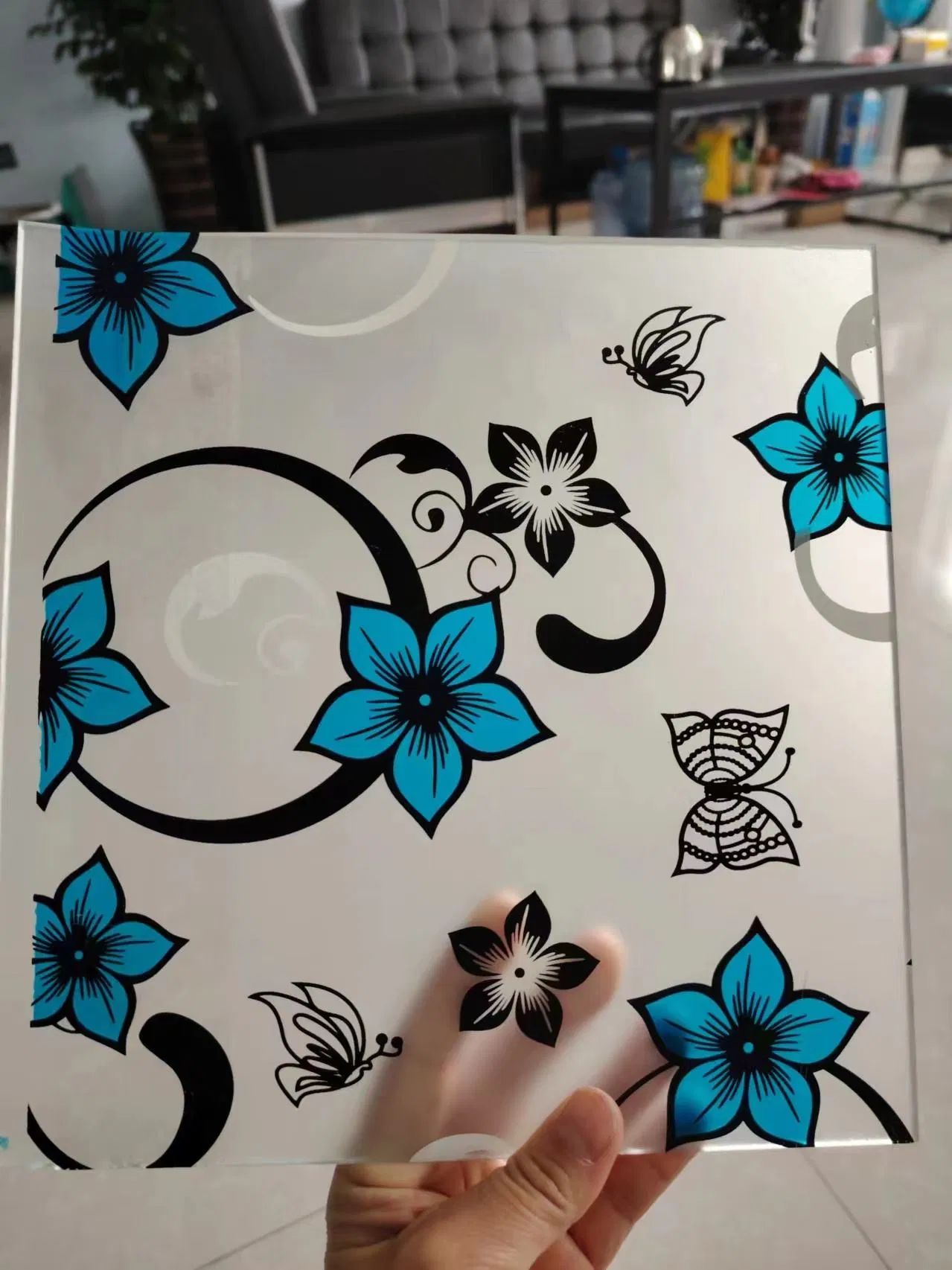 Silk-Screen Printed Glass and Ice Flower Glass
