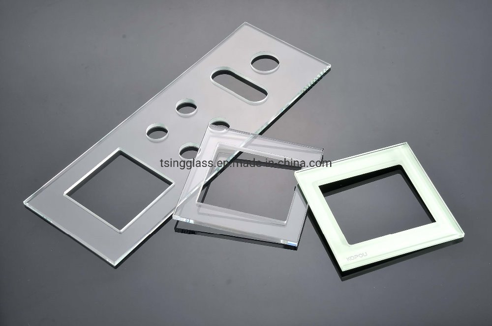 Tempered Silk Screen Glass Frame with Printing Printed for Light Switch Ultra Clear Glass