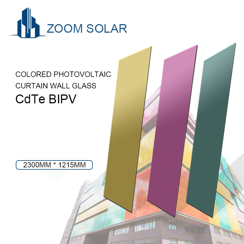Zoom Solar New 8mm Laminated Immersive Photovoltaic Glass Curtain Wall for Indoor Outdoor BIPV Facade Applications