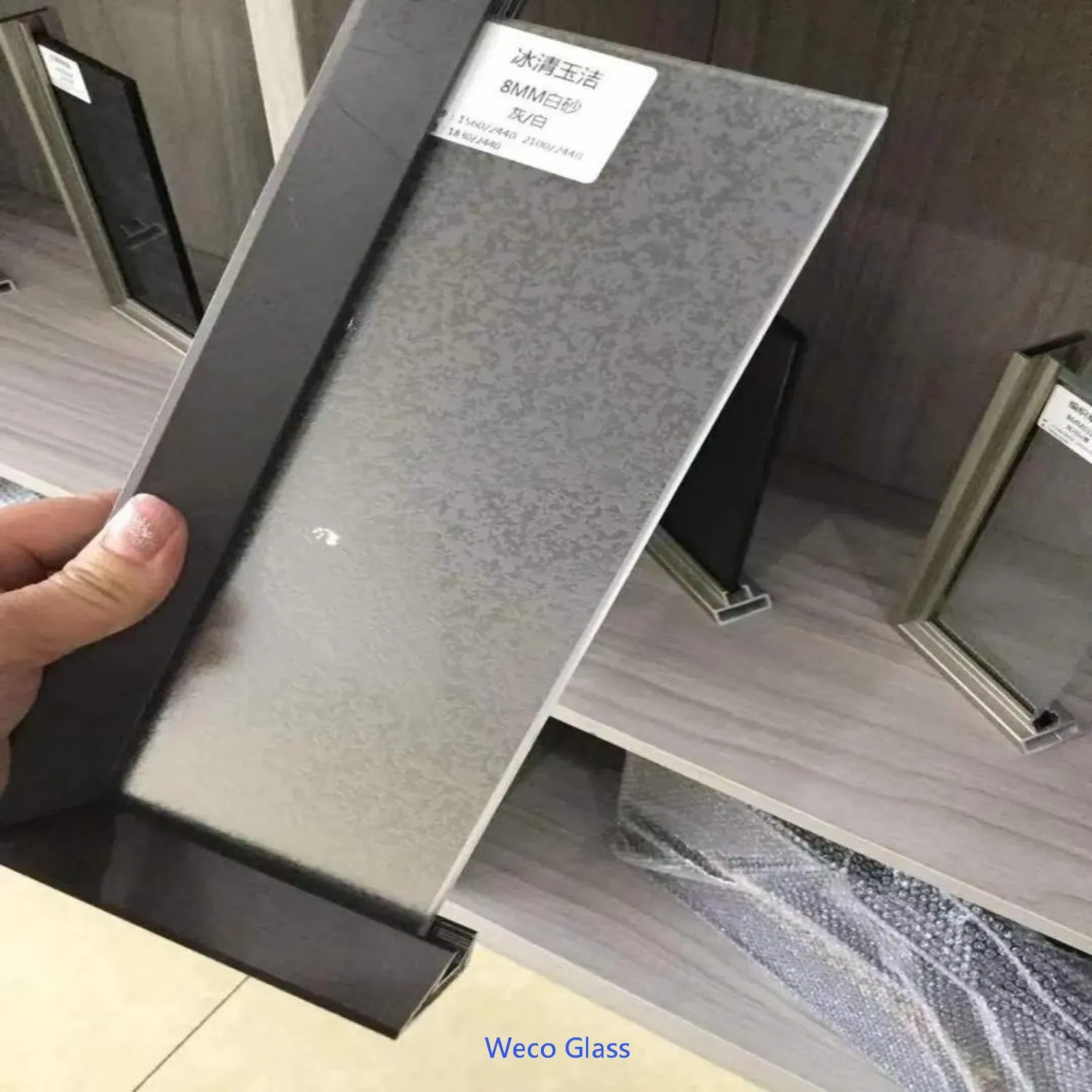 Laminated Frosted Patterned Art Glass Acid Etched Glass for Bathroom Doors