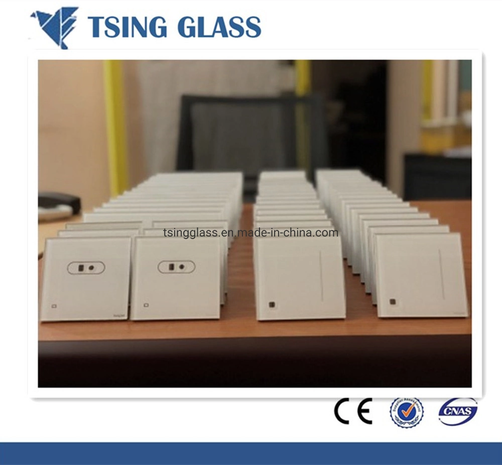 Tempered Silk Screen Glass Frame with Printing Printed for Light Switch Ultra Clear Glass