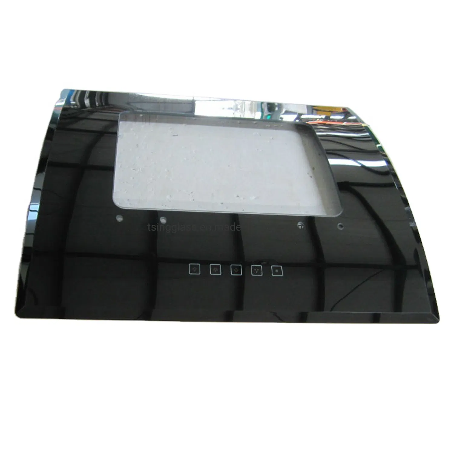 Silk Screen Printing Panels Glass for Range Hood Front Panel Glass for Smart Touch Range Hood Curved Tempered Glass