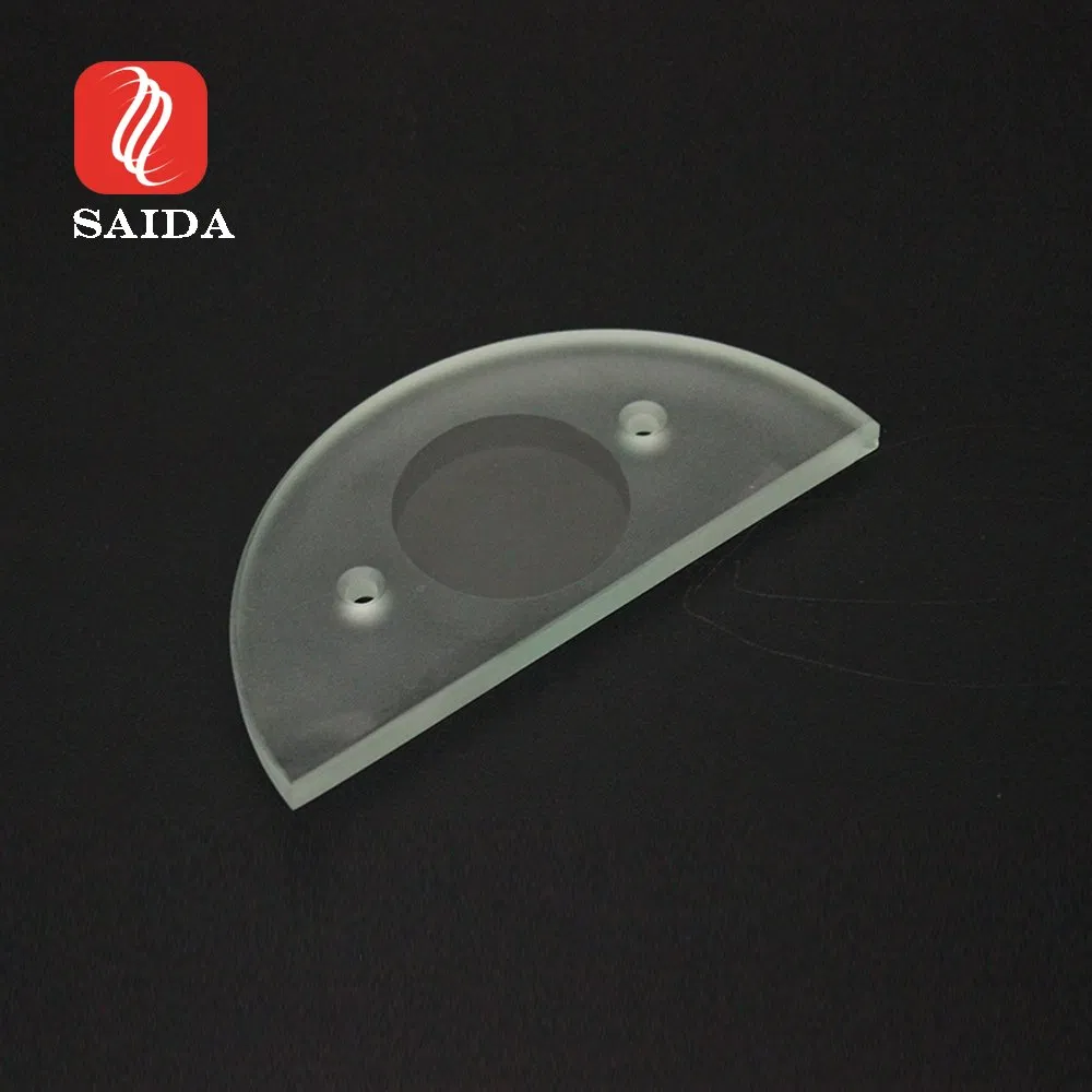 Durable Moon Shaped Frosted Glass 8mm Acid Etched Toughened Glass Panel for TV Support Standing