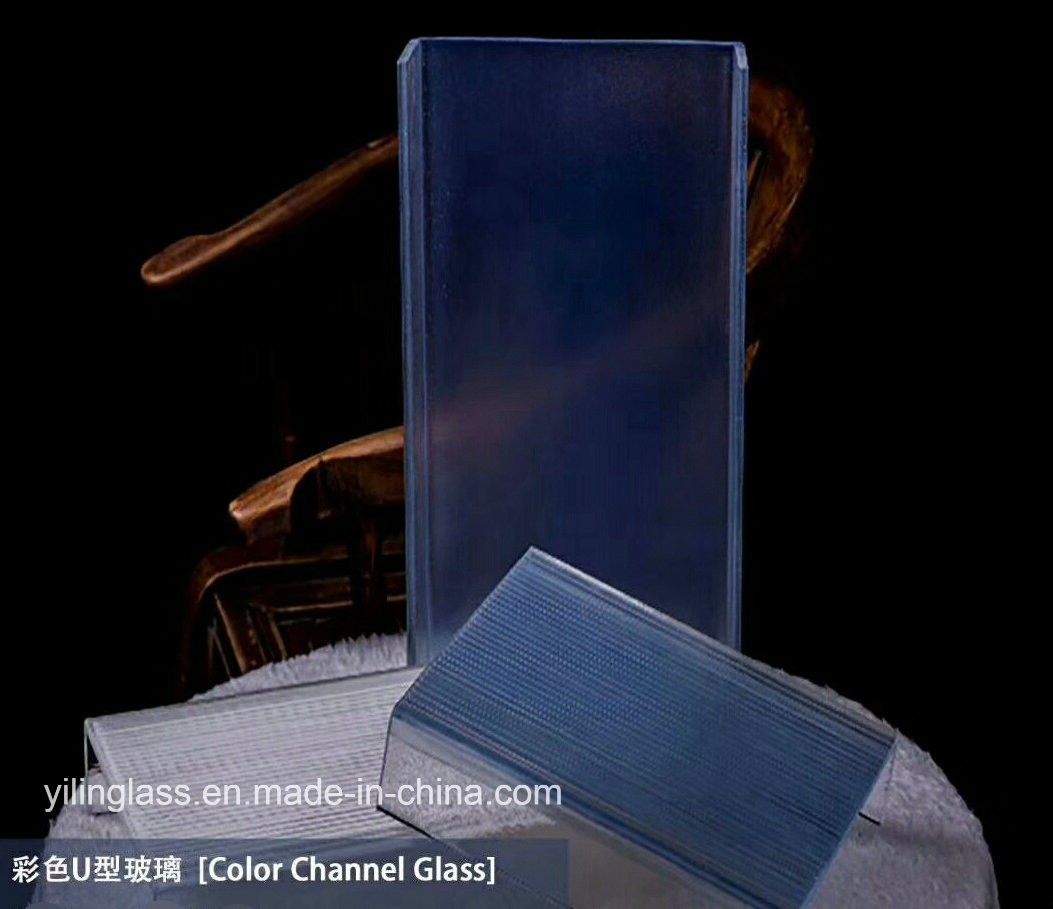 Tempered Tinted Blue U Channel Glass