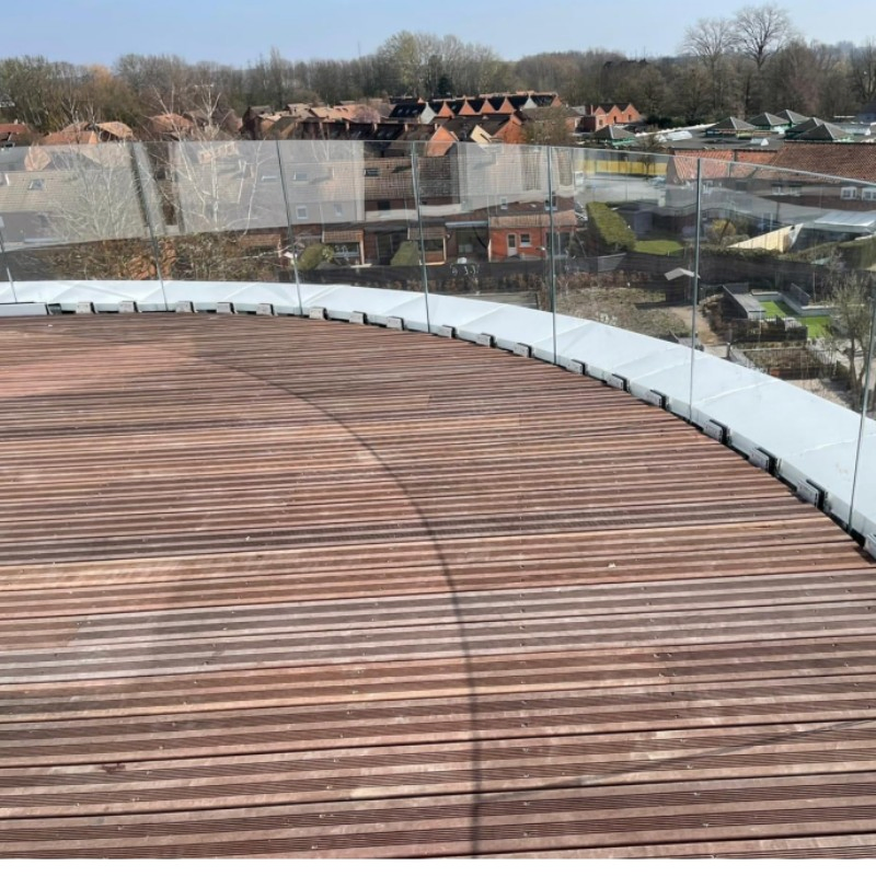 Frameless Aluminium U Channel Profile Balcony Railing 8mm 10mm Clear Tempered Glass