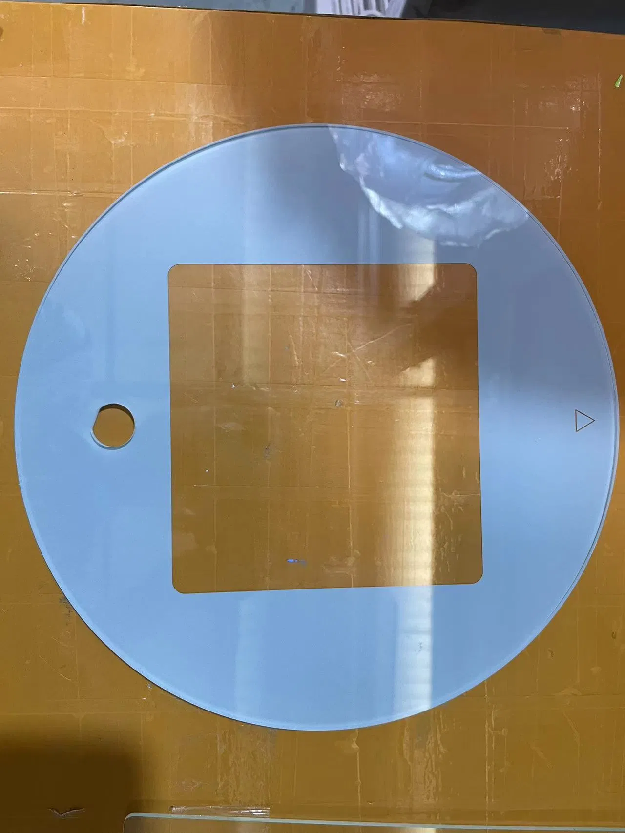 2/3/4mm Round Flat Circular Transparent Tempered Sheet Glass with Anti Reflective Coating Lens/Black Silk Screen Printed for LED Lamp Lighting Light Cover