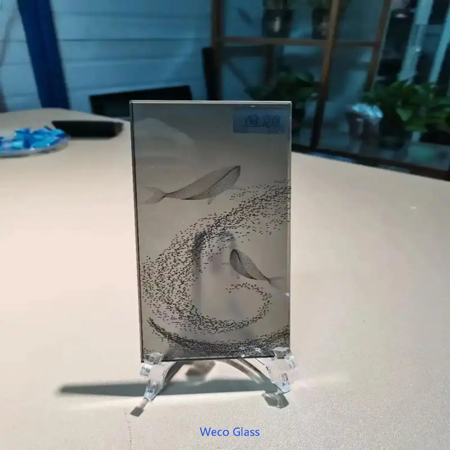 Laminated Frosted Patterned Art Glass Acid Etched Glass for Bathroom Doors